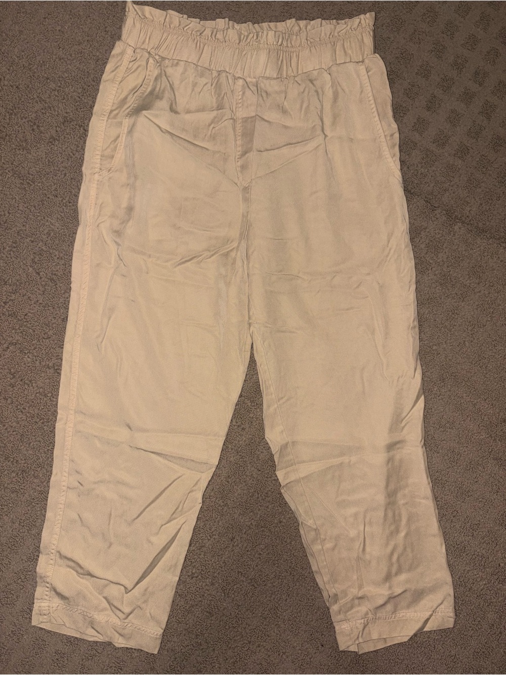 The Group Babaton, Classic Beige Women’s Lightweight Drawstring Pants, Size L